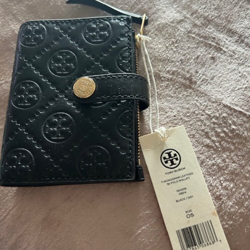 Tory Burch Embossed Bi-Fold Wallet - New